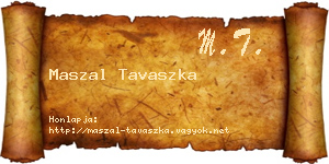 Maszal Tavaszka névjegykártya